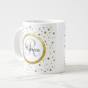 Monogram konfettsyror Silver/Guld Jumbo Mugg