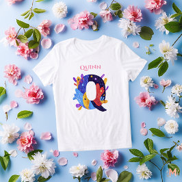 Monogram - konstgjord födelsedagspresent i Brev Q T Shirt