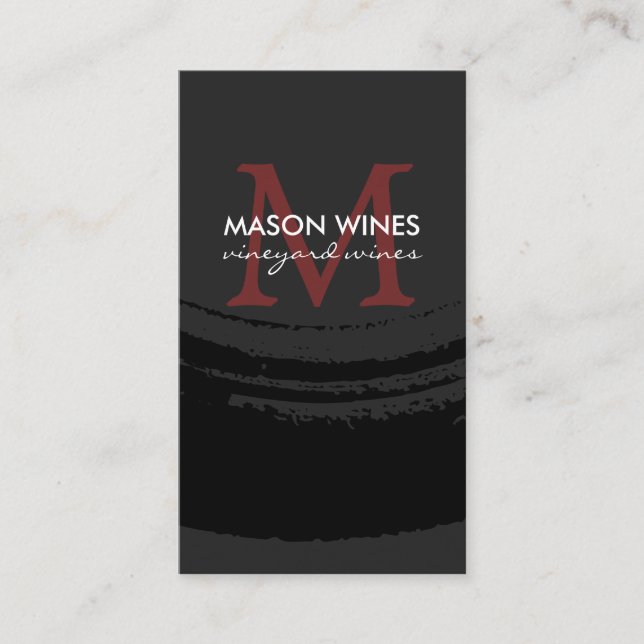 Monogram Konstnärlig Borrst Wineglas Visitkort (Framsida)