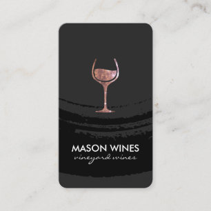 Monogram Konstnärligt borstat glas Vin Visitkort