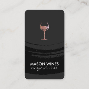 Monogram Konstnärligt borstat glas Vin Visitkort