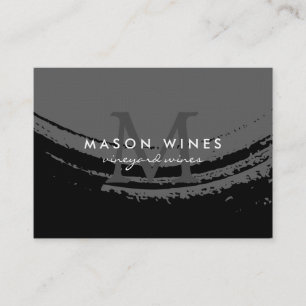 Monogram Konstnärligt borstat glas Vin Visitkort