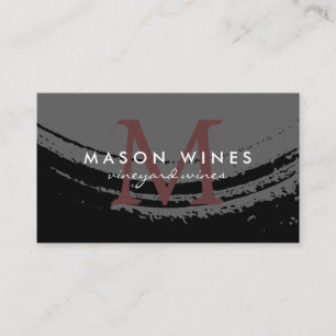 Monogram Konstnärligt borstat glas Vin Visitkort