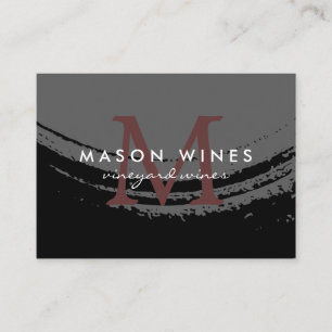 Monogram Konstnärligt borstat glas Vin Visitkort