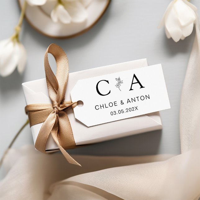 Monogram, konturblomma, Bröllop Stämpel (Skapare uppladdad)