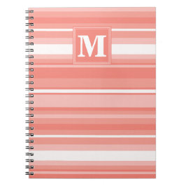 Monogram koral rand anteckningsbok med spiral