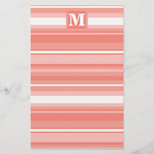 Monogram koral rand brevpapper