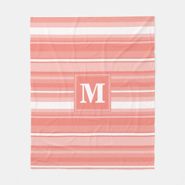 Monogram koral rand fleecefilt (Framsidan)