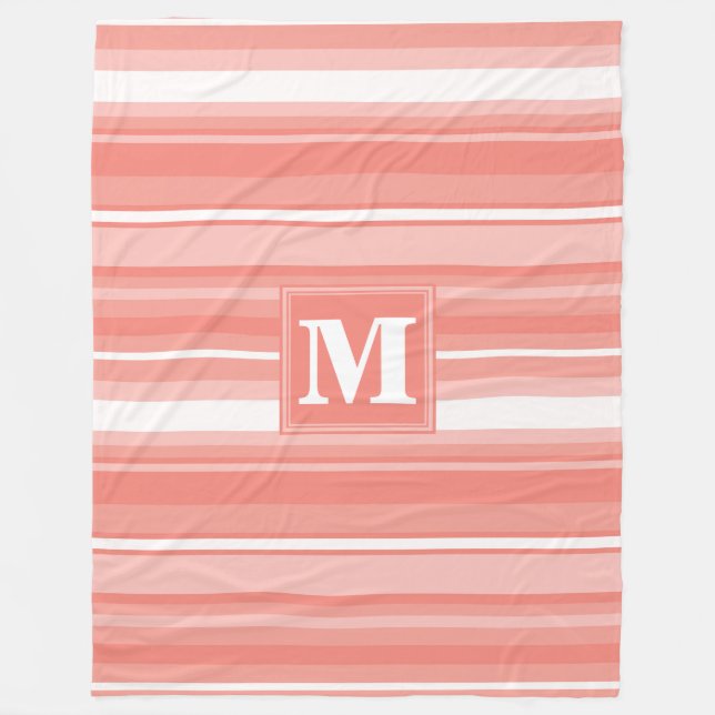 Monogram koral rand fleecefilt (Framsidan)