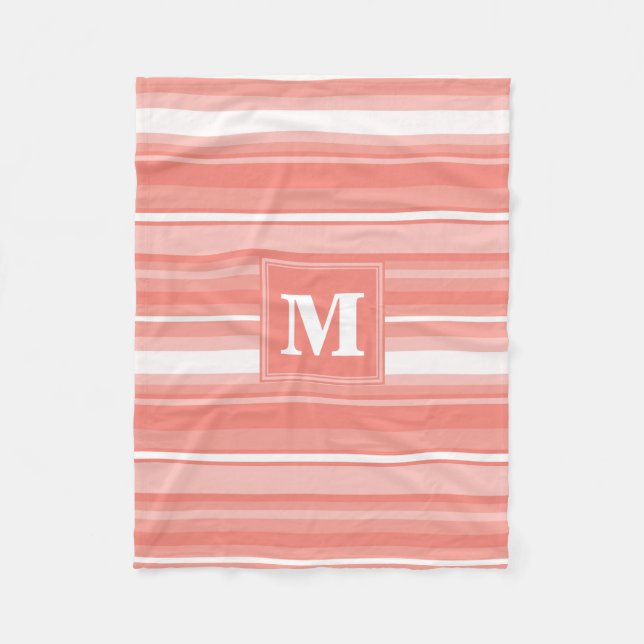 Monogram koral rand fleecefilt (Framsidan)