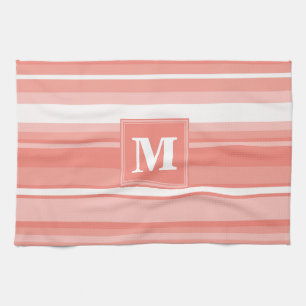 Monogram koral rand kökshandduk