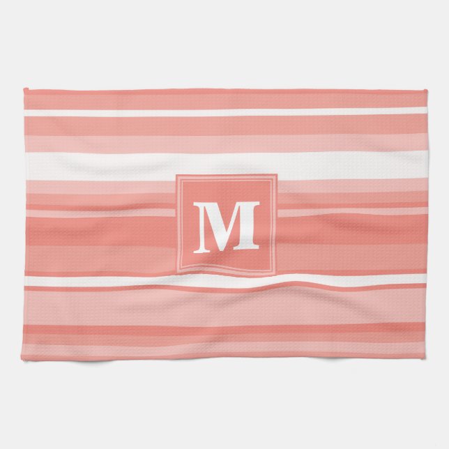 Monogram koral rand kökshandduk (Horisontell)