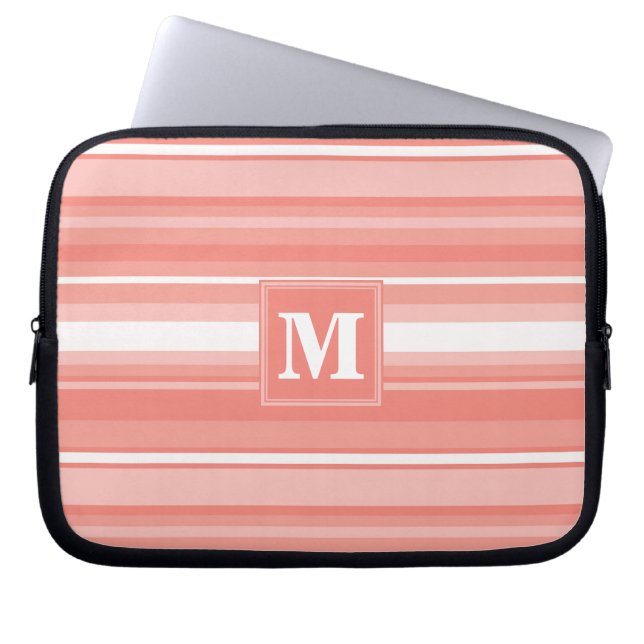 Monogram koral rand laptop sleeve (Framsidan)