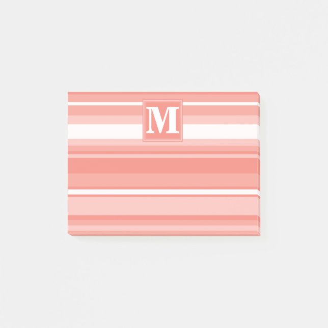 Monogram koral rand post-it block (Framsida)