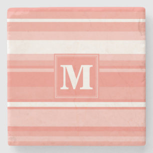 Monogram koral rand underlägg sten