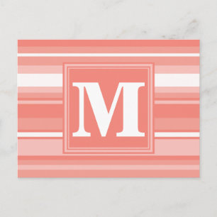 Monogram koral rand vykort