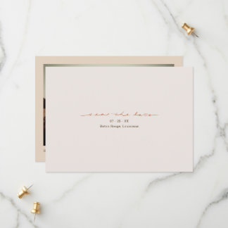 Monogram Kors Kristet Foto Bröllop Spara Datumet