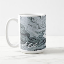 MONOGRAM"krackad" Marble grått fluid mugg