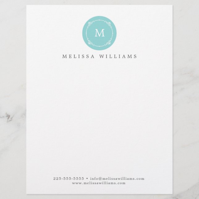 Monogram Kreativ Professionell Modern Letterhead Brevhuvud (Framsida)
