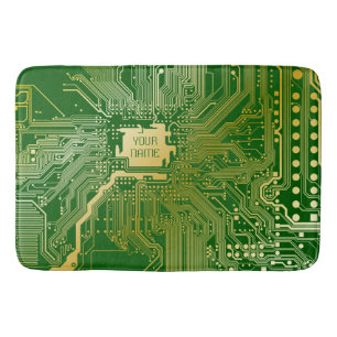Monogram kretskort Electronics Chip Tech Badrumsmatta