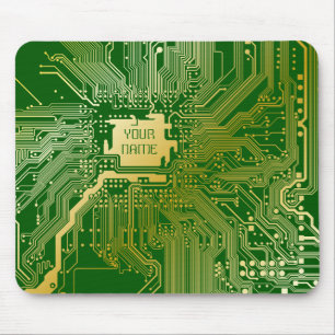 Monogram kretskort Electronics Chip Tech Musmatta