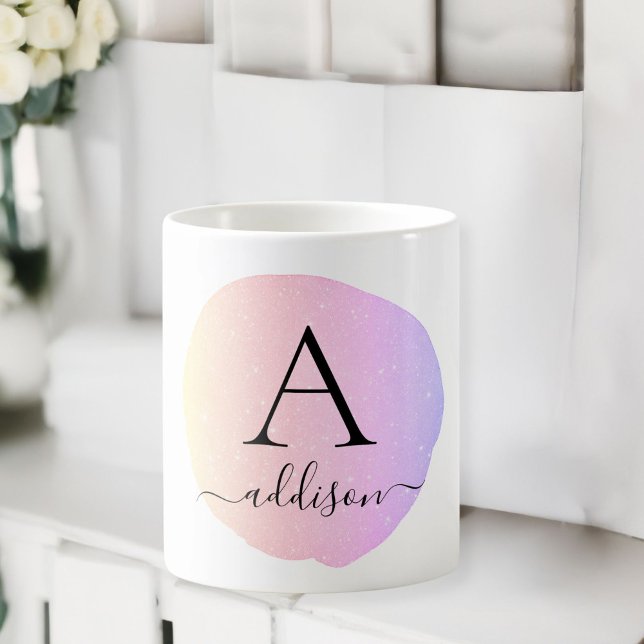 Monogram Kundspecifik vattenfärg Kaffemugg (Monogram Customer specific watercolor Coffee Mug)