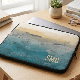 Monogram kustabstrakt laptop fodral