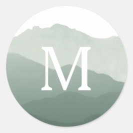 Monogram kuvertförsegling för bergsområde runt klistermärke