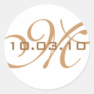 Monogram kuvertförsegling runt klistermärke