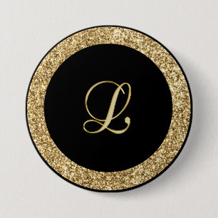 Monogram L guldskrift Knapp