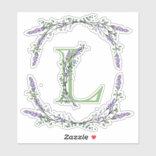 Monogram L Lavender Eucalyptus Klistermärken