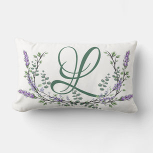 Monogram L Lavender Eucalyptus Lumbarkudde