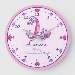Monogram L Lenora-hjärtan namn betyder klocka
