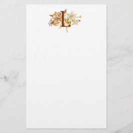 Monogram L med Lilier Brevpapper
