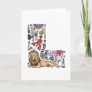 Monogram "L" noterar kortet Anteckningskort