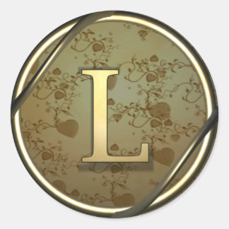 monogram_l runt klistermärke