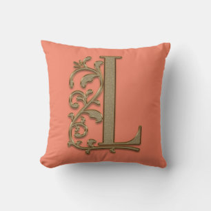 Monogram L Seaside Lax Familj Bröllop, Födelsedag Kudde