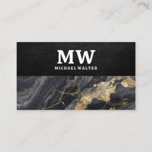 Monogram Läder Marble Struktur Visitkort
