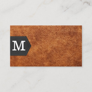 Monogram Läder och lappar Visitkort