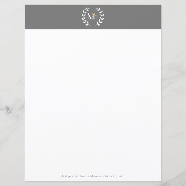 Monogram lagerkrans grått papper (Framsida)