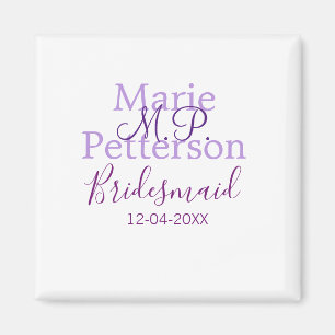 Monogram lägg till namn bokstav brudtärna bröllop magnet