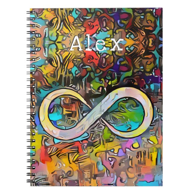 Monogram | Lägg till Namn | Oändlighetssymbol Anteckningsbok (Framsidan)