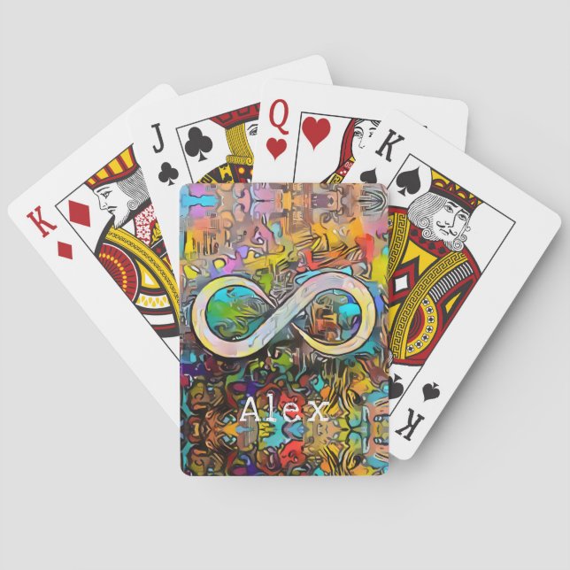 Monogram | Lägg till Namn | Oändlighetssymbol Casinokort (Baksidan)