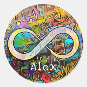 Monogram   Lägg till Namn   Oändlighetssymbol Runt Klistermärke