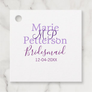 Monogram lägger till namn brev bridesmaid bröllop- gåvor etiketter