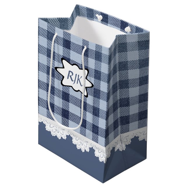 Monogram Land Blue Play Medium Gift-påse (Framsidan Vinklad)
