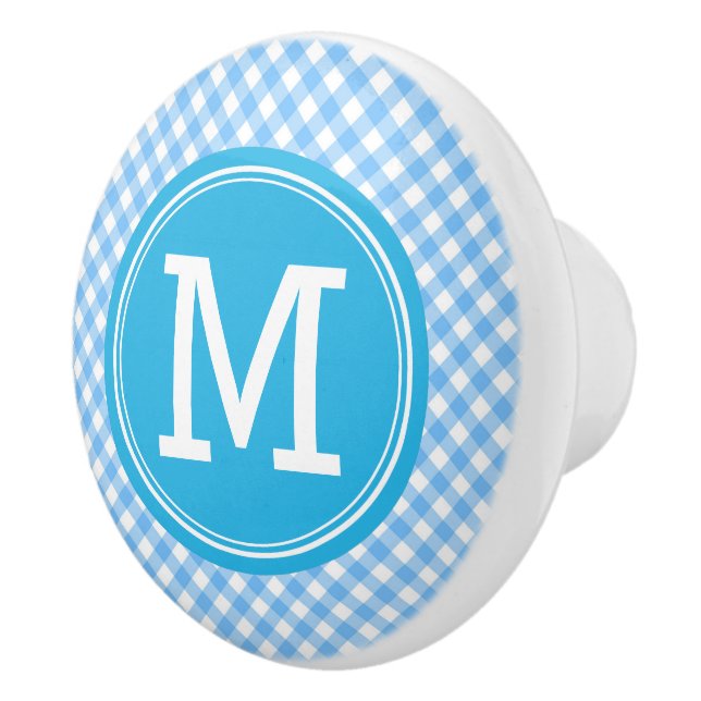 Monogram Land Chic Baby blue Gingham Knopp (Höger)
