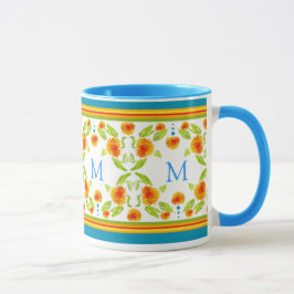 Monogram Land Orange Marigolds Gräns Mugg