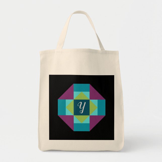 Monogram Lantquiltblock Canvas Tygkasse (Framsidan)