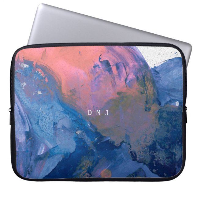 Monogram Laptop sleeve - Modern Abstrakt Art Fodra (Framsidan)